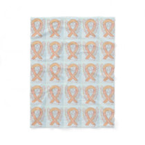Endometrial Cancer Awareness Ribbon Fleece Blanket