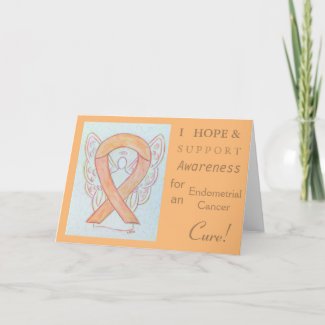 Endometrial Cancer Awareness Ribbon Greeting Card