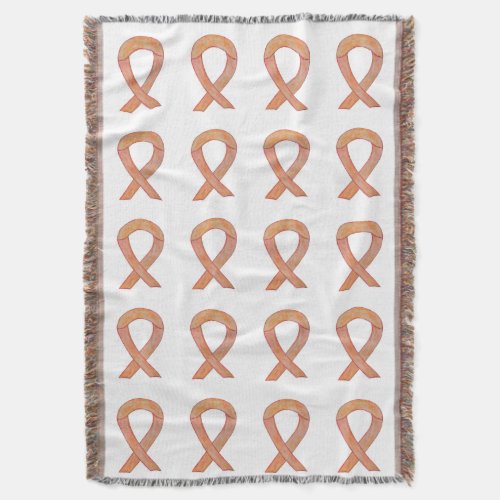 Endometrial Cancer Awareness Ribbon Throw Blanket
