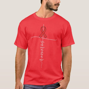 Endometrial Cancer Awareness Survivor Peach Ribbon T-Shirt