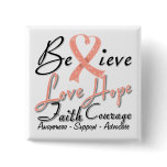 Endometrial Cancer Believe Heart Collage Button