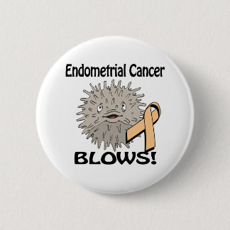 Endometrial Cancer Blows Awareness Design Button