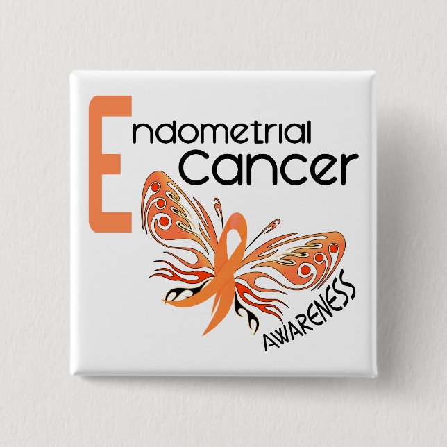 Endometrial Cancer BUTTERFLY 3.1 Pinback Button (Front)