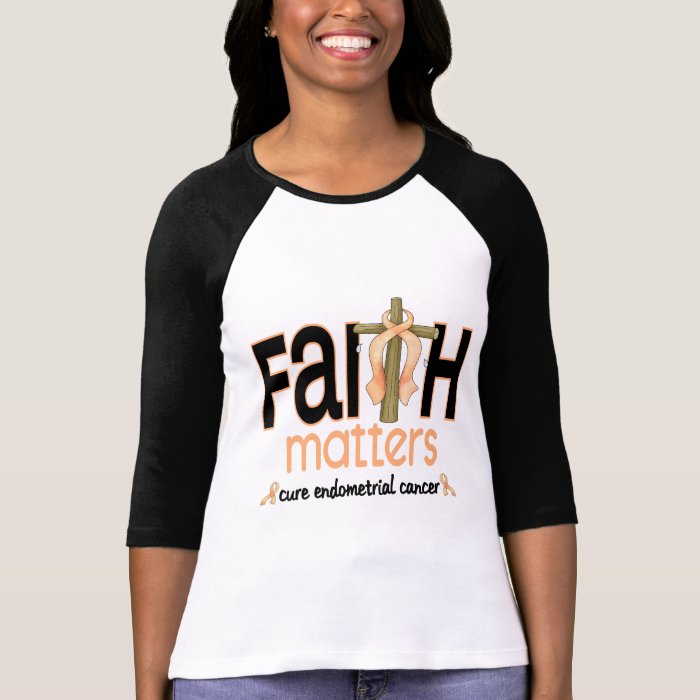 Endometrial Cancer Faith Matters Cross 1 T shirt