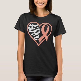 Endometrial Cancer Fighter Peach Uterine Cancer Aw T-Shirt