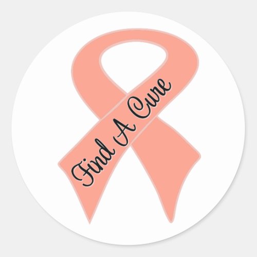 Endometrial Cancer Find a Cure Classic Round Sticker