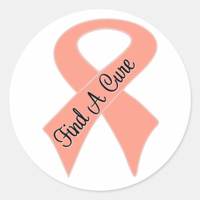 Endometrial Cancer Find a Cure Classic Round Sticker (Front)