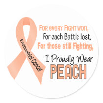 Endometrial Cancer For Every…..I Proudly Wear Peac Classic Round Sticker