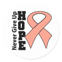 Endometrial Cancer Hope Never Give Up Classic Round Sticker