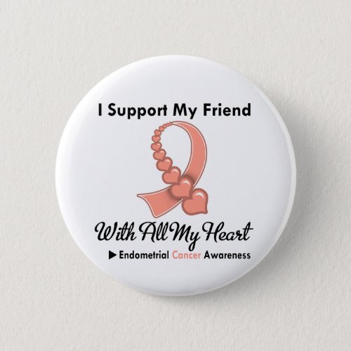 Endometrial Cancer I Support My Friend Pinback Button