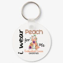 Endometrial Cancer I Wear Peach For Me 43 Keychain