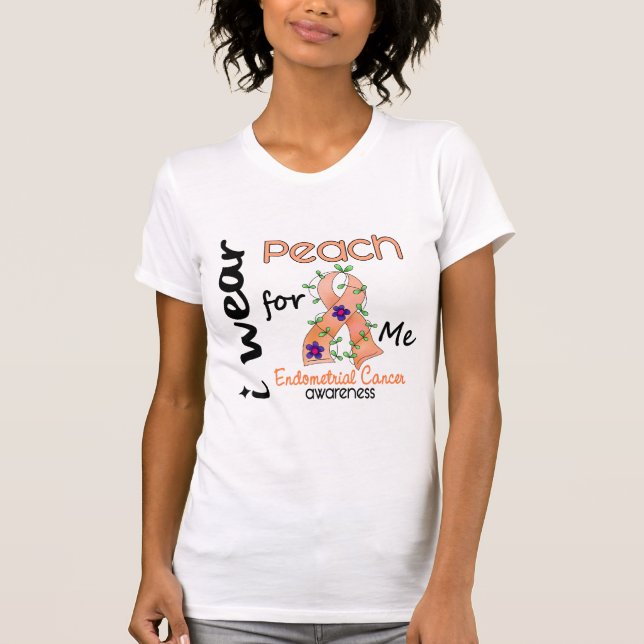 Endometrial Cancer I Wear Peach For Me 43 T-Shirt (Front)