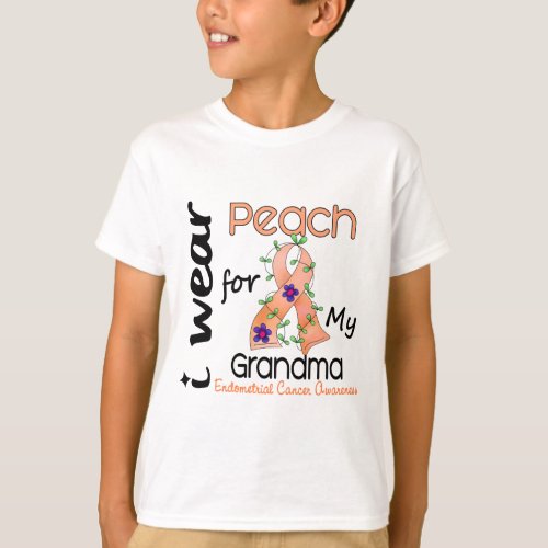 Endometrial Cancer I Wear Peach For My Grandma 43 T_Shirt