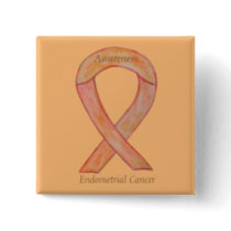 Endometrial Cancer Peach Awareness Ribbon Pins