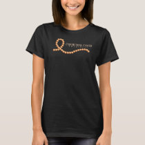 Endometrial Cancer Peach Beaded Awareness Ribbon T-Shirt