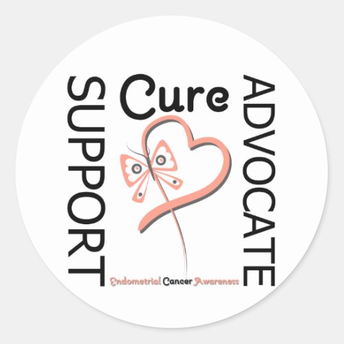 Endometrial Cancer Support Advocate Cure Classic Round Sticker