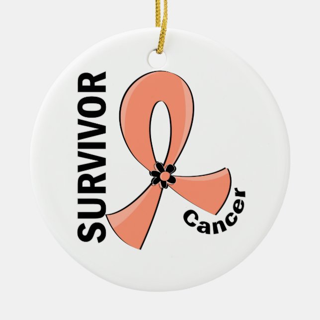 Endometrial Cancer Survivor 12 Ceramic Ornament (Front)