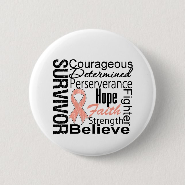 Endometrial Cancer Survivor Collage Button (Front)