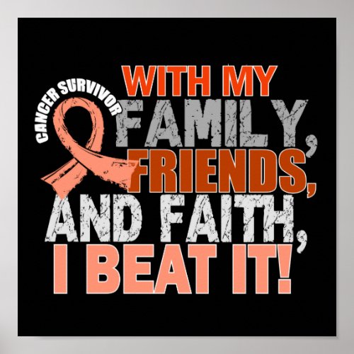 Endometrial Cancer Survivor Family Friends Faith Poster