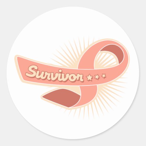 Endometrial Cancer Survivor Ribbon Classic Round Sticker