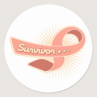 Endometrial Cancer Survivor Ribbon Classic Round Sticker