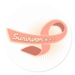 Endometrial Cancer Survivor Ribbon Classic Round Sticker