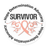 Endometrial Cancer Survivor Tribal Ribbon Classic Round Sticker