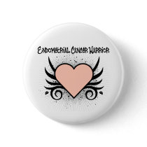 Endometrial Cancer Warrior Heart Button