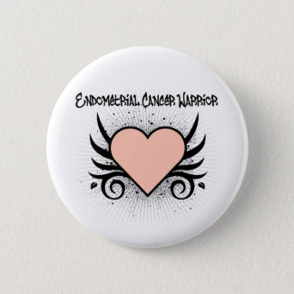 Endometrial Cancer Warrior Heart Button