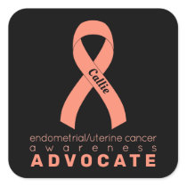 Endometrial/Uterine Cancer Advocate Black Square Sticker