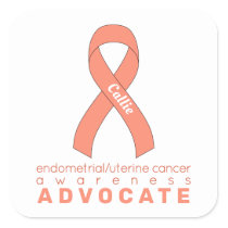 Endometrial/Uterine Cancer Advocate White Square Sticker