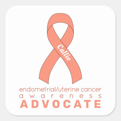 EndometrialUterine Cancer Advocate White Square Sticker