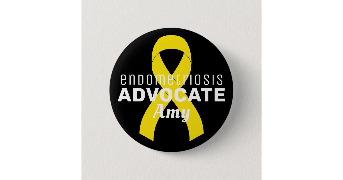 Endometriosis Advocate Ribbon Black Button | Zazzle
