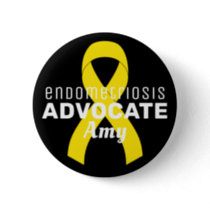 Endometriosis Advocate Ribbon Black Button