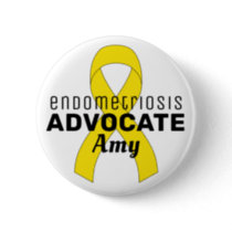 Endometriosis Advocate Ribbon White Button