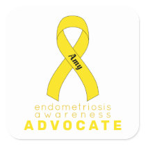 Endometriosis Advocate White Square Sticker