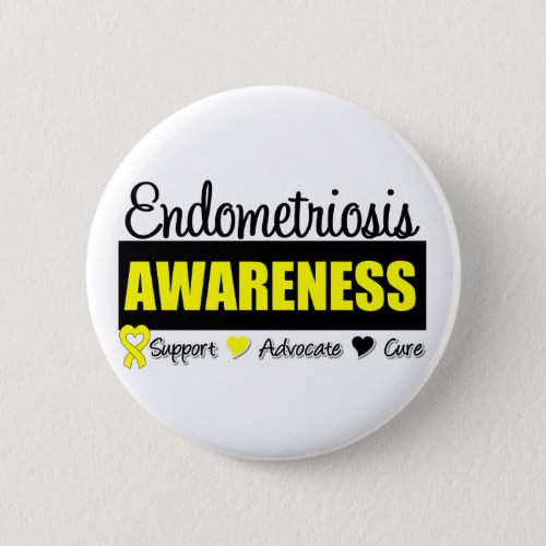 Endometriosis Awareness Badge Pinback Button