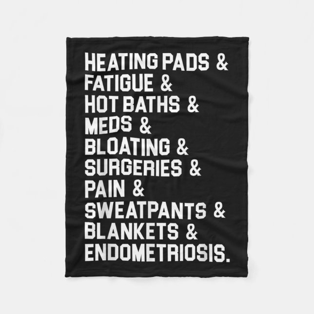 Endometriosis Awareness Gift Heating Pads Pain Ade Fleece Blanket (Front)