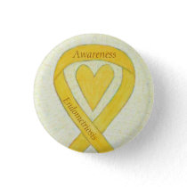 Endometriosis Awareness Heart Ribbon Custom Pin