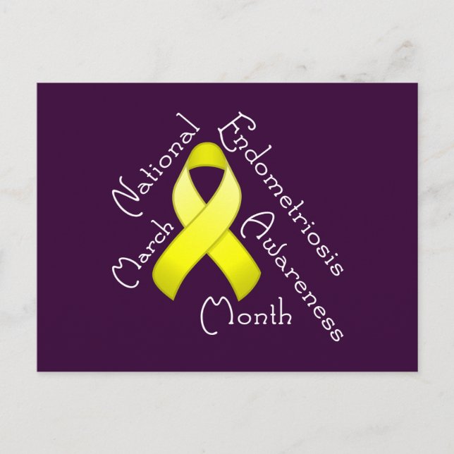 Endometriosis Awareness Month Dark Postcard (Front)