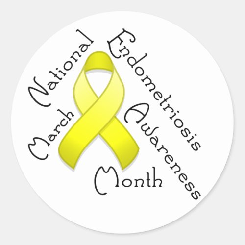 Endometriosis Awareness Month Round Light Sticker