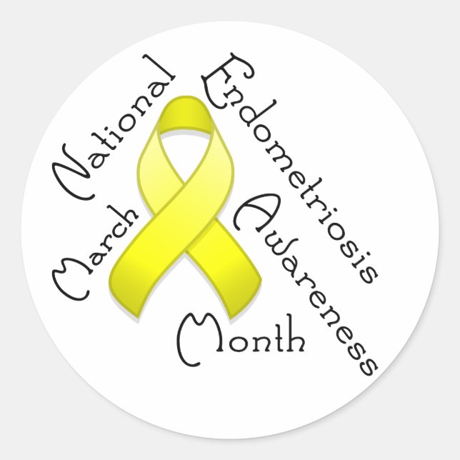 Endometriosis Awareness Month Round Light Sticker (Front)