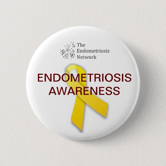 Endometriosis Awareness Pinback Button (Front)