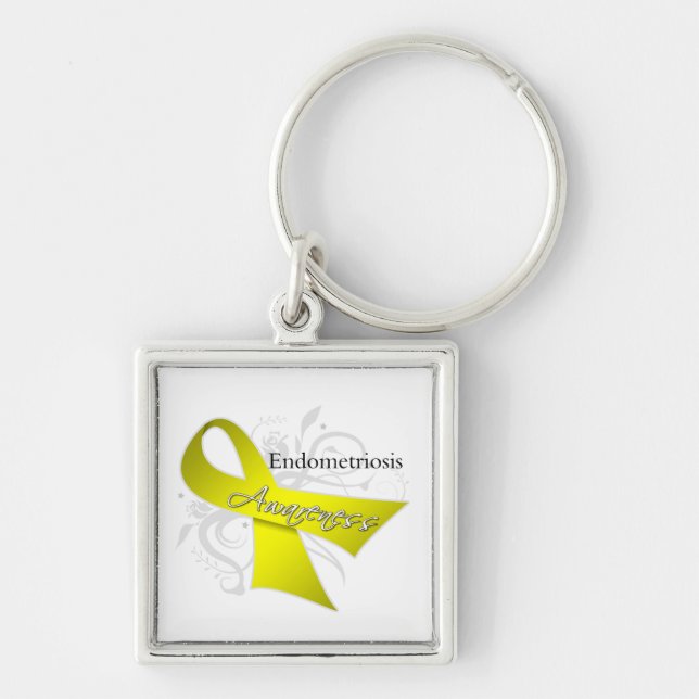 Endometriosis Awareness Ribbon Keychain (Front)