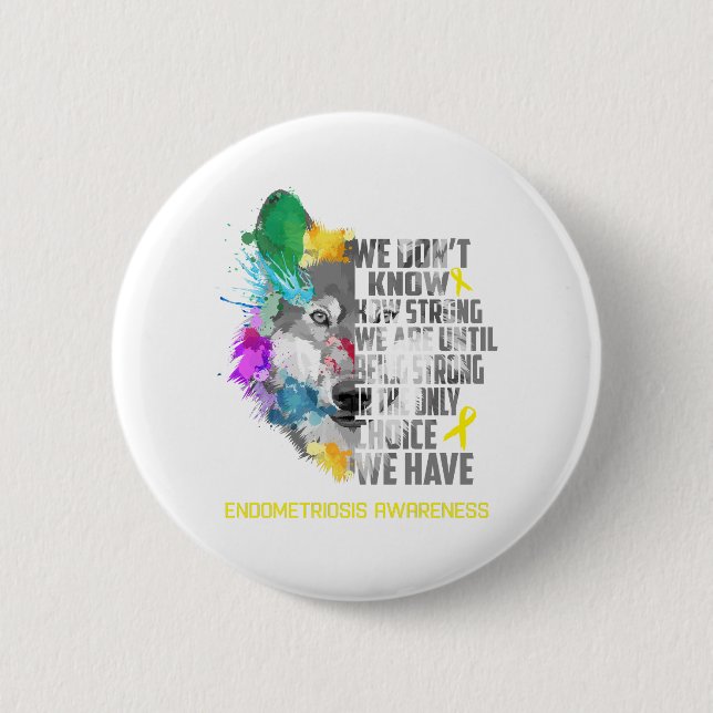Endometriosis Awareness Ribbon Support Gifts Button (Front)