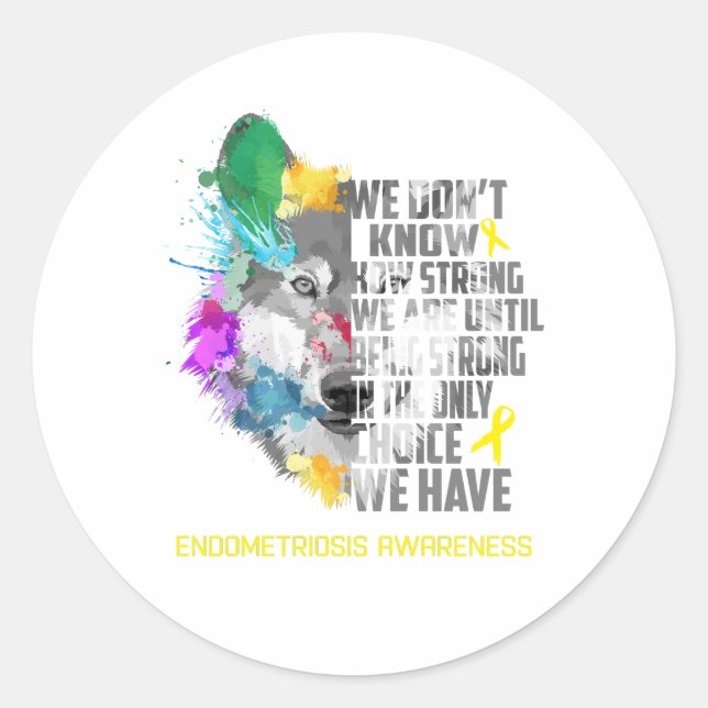 Endometriosis Awareness Ribbon Support Gifts Classic Round Sticker (Front)