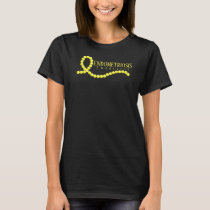 Endometriosis Awareness Yellow Beaded Ribbon T-Shirt