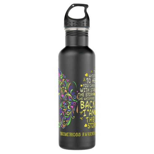endometriosis butterfly i am the storm stainless steel water bottle