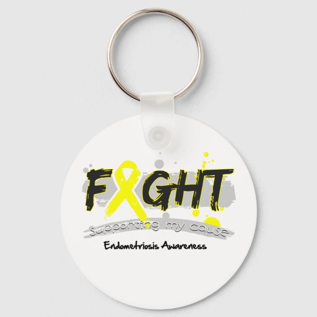 Endometriosis FIGHT Supporting My Cause Keychain (Front)