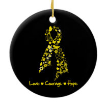 Endometriosis Love Courage Hope Butterflies Ceramic Ornament